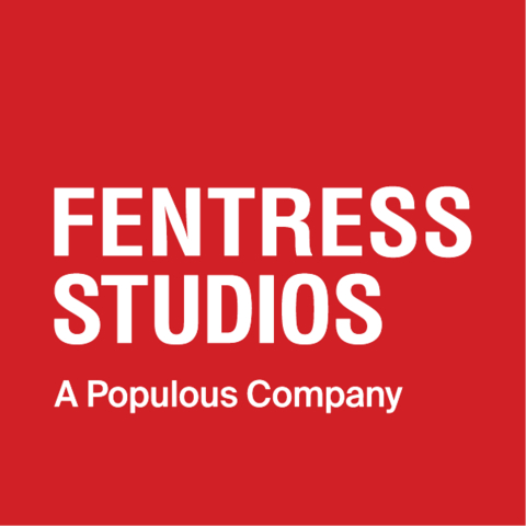 Logo for 'Fentress Studios, a Populous Company' following the acquisition of Fentress Architects by Populous